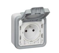 Prise extérieure 2P+T - IP933 - volet complet - gris LEGRAND