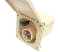 Prise extérieure CEE encastrable IP44 pour caravane, camping-car, caravane - 220 V - 240 V - Beige