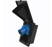 Prise extérieure CEE - Prise à encastrer - IP44 - Pour caravane, camping-car, roulotte - 220 V - 240 V - Noire - Rectangulaire