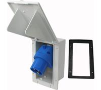 Prise extérieure CEE Prise encastrée Prise d'alimentation IP44 Caravane Caravane 220V - 240V gris clair Rectangle