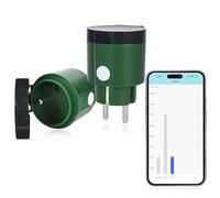 Prise Exterieure Etanche, Prise Connectée, Prise Minuteur, Prise Connectée Etanche Alexa, Prise Programmable, Prise Compteur d'Énergie, Contrôle APP Cozy Life, 16A 2.4 GHz Étanche IP44, Vert