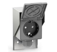 Prise extérieure/humide PIWI en saillie IP44 simple Schuko 16A/230V Acier