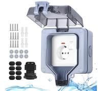 Prise extérieure Prise étanche extérieure IP66 avec interrupteur Témoin lumineux,Prise extérieure en saillie Jardin Outdoor Prise murale avec couvercle rabattable verrouillable Prise individuelle