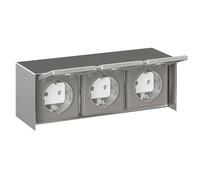 Prise extérieure triple STEDDA IP44 inox inox horizontal Prises de courant