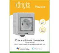 Prise extérieure WiFi Konyks Pluviose, IP 55, contrôle vocal avec Alexa et Google Home, 16A, automatisations faciles G