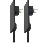 Prise extra plate 16 A 230 V/AC noir Schulte ElekTrotechnik Evoline© Plug (Lot de 2)