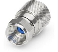 prise F pour câble satellite, câble d'antenne, câble coaxial avec ¿ 6,5-7,5 mm, facile à monter soi-même, chromé, lot de 2