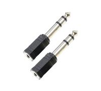 Prise femelle 6.35mm vers connecteur mâle 3.5mm, 2 pôles, 3 pôles, amplificateur de casque, adaptateur Audio, convertisseur de Microphone(Dark Grey,1PCS)