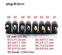 Prise femelle à mâle universelle,5.5mm x 2.1mm,adaptateur d'alimentation,Kits de connecteurs pour ordinateurs - Orange-E283