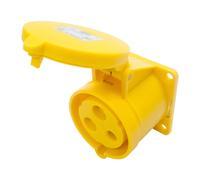 Prise Femelle De Panneau Droit Jaune IP44 32A 110V 2P+E. PCE 323-4