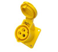 Prise Femelle Jaune Encastrée IP44 16A 110V 2P+E