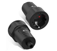 Prise Femelle Schuko, 2 Pièces Couplage 250 V/16 A avec Contact de Protection, Prise Electrique Femelle, Accouplement Schuko IP44 Fiche Electrique Femelle pour câble de 8 mm