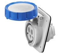 Prise Fixe Encastrée 10 Degrés IP67 2P+T 16A 200-250V Bleu Câblage À Vis