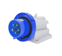 Prise Fixe Murale 90 Degrés IP67 2P+T 16A 200-250V 50/60Hz Bleu Câblage À Vis