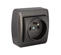 - Prise française 2P+T 16A 250V en saillie - Noir graphite