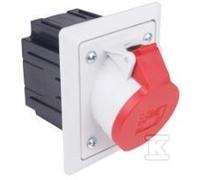 Prise grise inclinée 16A 5P avec boîte et cadre 415-6PKG
