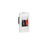 Prise haut-parleur 1 module Legrand Mosaic bornes ressort 4 mm² Blanc