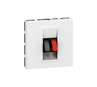 Prise haut-parleur 2 modules LEGRAND Mosaic bornier 2x4mm² Blanc brillant