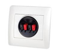 Prise haut-parleur encastrée, stéréo, ronde, KlipFix