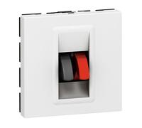 Prise haut-parleur - Legrand - Mosaic - 2 modules - Enjoliveur blanc - Bornes automatiques