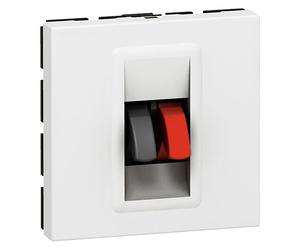 Prise haut-parleur MOSAIC à 2 modules avec bronier 4 mm2 LEGRAND 078751