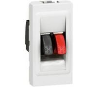 Legrand 078750 Mosaic Haut-parleur Prise, 1 Module avec Bornier, 4mm² pour Liaison Audio Stéréo de Haut-Parleur, Blanc