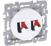 Prise haut-parleurs double blanche Square (60275)