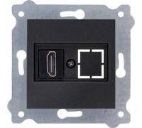 Prise HDMI avec connecteur Noir métallique 269/14E EXEN