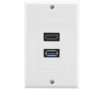 Prise HDMI et USB 3.0 prise murale, prise encastrée prise murale, 2 ports HDMI prise de jonction haute vitesse prise encastrée,