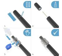 prise IEC pour câble satellite, câble d'antenne, câble coaxial avec ¿ 6,5-7,5 mm, facile à monter soi-même, chromé, lot de 8