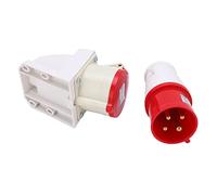 Prise Industrielle 380-415V 32A 3P + E IP44 étanche Adaptateur de Connecteur Industriel Prise de Courant Industrielle 4 Broches pour Chantiers de Construction