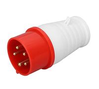 Prise Industrielle CEE à 5 Broches, 16A 220-380V IP44 étanche, Connecteur de Prise CEE Rouge Anti-vieillissement pour Caravanes de Camping(HR-015 mâle)