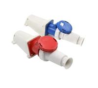 Prise industrielle étanche 3 fils, 4 fils, 5 fils, trou 63 A, connecteur monté en surface, prise aviation(4 Core Red)