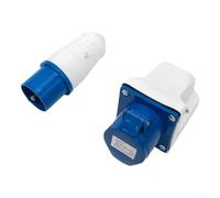 Prise industrielle IP44 16 A 3 broches, connecteur mural résistant aux intempéries pour caravane, camping-car et utilisation en extérieur, 220-250 V, contacts en laiton de 5 mm, boîtier ignifuge