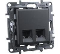 Prise informatique 2xRJ45 CAT5e noir Niloe Step 2472