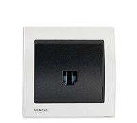 Prise Informatique RJ45 Anthracite Delta Iris + Plaque M?tal Blanc-SIEMENS