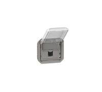 Prise informatique RJ45 catégorie 6A STP étanche à volet Plexo IP55 avec enjoliveur finition gris - 069559L - Legrand