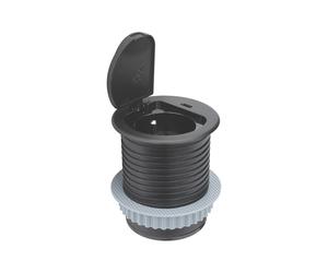 Prise intégrée Otio 16A 1 poste 2P+T sans interrupteur + chargeur USB Type C 2,4A 12W noir