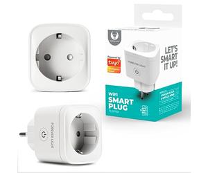 Prise intelligente FOREVER WLAN, prise WiFi domestique intelligente compatible avec Alexa, Google Assistant, mesure de la consommation d'énergie, commande vocale, télécommande APP, 2,4GHz, 16A