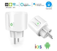 Prise intelligente Tuya WiFi EU, 16a 2021 V, adaptateur sans fil, télécommande vocale, moniteur d'alimentation, minuterie, pour Google Home Alexa, 220