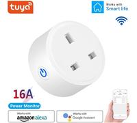 Prise intelligente Tuya WiFi EU, adaptateur 16a 20a 220V, télécommande vocale sans fil, moniteur d'alimentation, prise UK pour Google Home Alexa