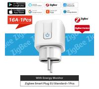 Prise intelligente Tuya Zigbee EU,16A,20A,prise intelligente avec moniteur d'alimentation,synchronisation,commande vocale nous-mêmes,avec Alexa,Google Ho - Type 16A-1Pcs-European specification plug #B