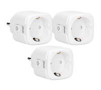 Alecto SMART-PLUG10 - Prise intelligente Wi-Fi, 16A, 3680W, pack de 3, blanc