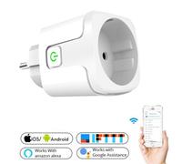 Prise intelligente Wifi 16a EU, avec moniteur d'alimentation, sans fil, télécommande, pour Google Home, Alexa, commande vocale