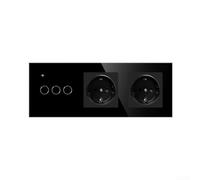 Prise intelligente WiFi avec interrupteur tactile, commande vocale pour Alexa et Google Assistant, prise électrique murale pour domotique (noir)