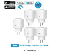 Prise intelligente WiFi EU 16A,moniteur d'alimentation,fonction de synchronisation,application Tuya SmartLife,contrôle,fonctionne avec Alexa Google Assistant Yandex - Type 5 Pcs-Ue Plug