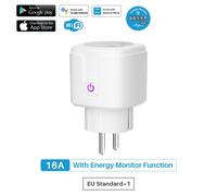 Prise intelligente WiFi EU 16A,moniteur d'alimentation,fonction de synchronisation,application Tuya SmartLife,contrôle,fonctionne avec Alexa Google Assistant Yandex - Type 1 Pcs-Ue Plug