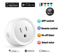Prise intelligente Wifi, moniteur d'alimentation, ue US UK, application Smart Life, Tuya, fonctionne avec Google Home, Mini Alexa, 100-240V