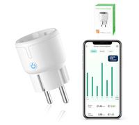 Prise intelligente WLAN, prise wifi avec minuterie, mini - prise, télécommande d'application, mesure de courant, compatible Alexa/Google home, seulement 2,4 GHz, 10A