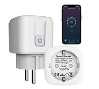 Prise intelligente Zigbee Smart Outlet: avec minuterie fonction, application Tuya et commande vocale, moniteur d'énergie, hub ZigBee requis, fonctionne avec Alexa (Zigbee, paquet de 1)